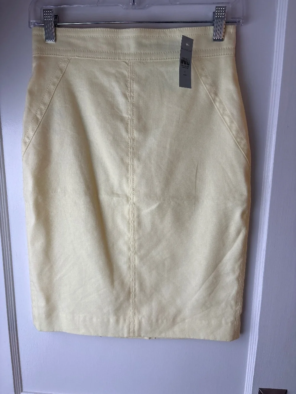 Ann Taylor Light Yellow Pencil Skirt, Sz 0P, NWT